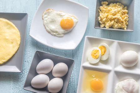 Variety of egg dishes