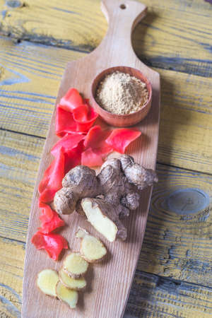 Variety of ginger products
