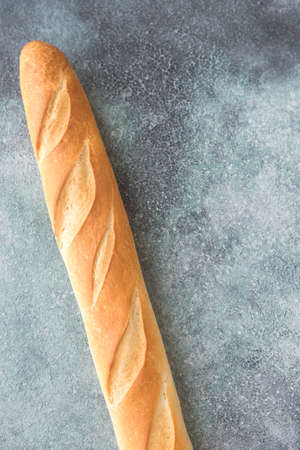 Baguette on the wooden backgroundの写真素材