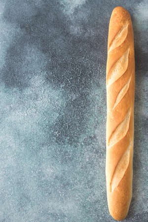 Baguette on the wooden backgroundの写真素材