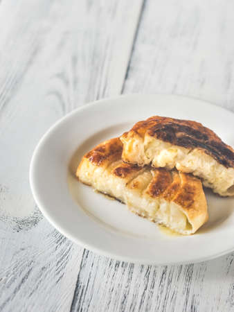 Italian flatbreads stuffed with cheeseの写真素材