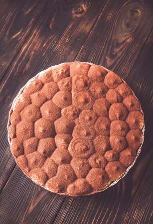 Tiramisu in baking dishの写真素材