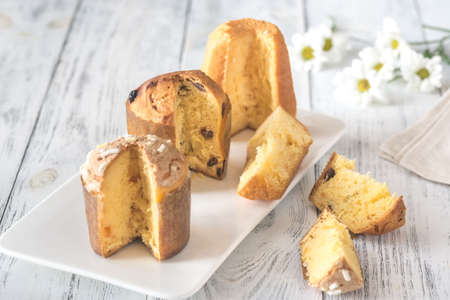 Italian Christmas cakes collection on the white dish