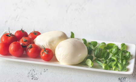 Mozzarella, tomatoes and basil