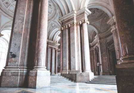CASERTA, ITALY - JULY 12, 2019: Interior of 18th century Royal Palace of Caserta - former royal...
