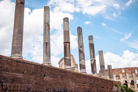 Ruins of Temple of Venus and Roma in Rome, Italy.のeditorial素材