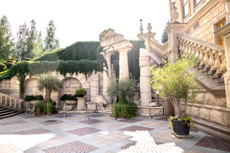 KIEV, UKRAINE - AUGUST 11: Greek  corner of the Mezhyhirya Residence on August 11, 2019.のeditorial素材