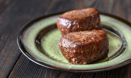 Filet mignon on the plate close upの写真素材