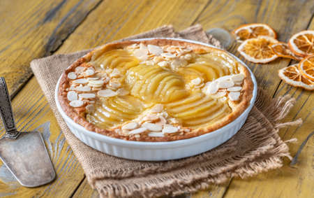 La Tarte Bourdaloue - French pear tartの写真素材