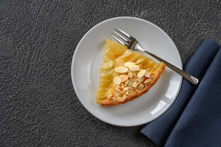 Portion of la Tarte Bourdaloue - French pear tartの写真素材
