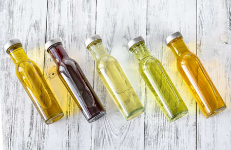 Assortment of vegetable oils in bottles