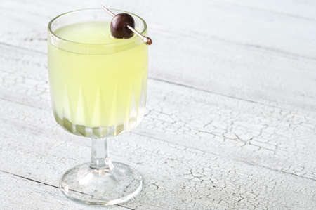 Last Word gin-based cocktail in chilled glassの写真素材