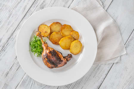 Duck Confit - a French dish made with the duck legsの写真素材