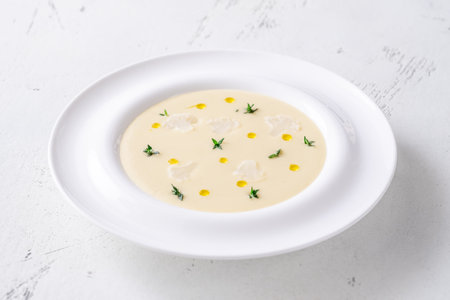 Veloute Dubarry french cream based cauliflower soupの写真素材