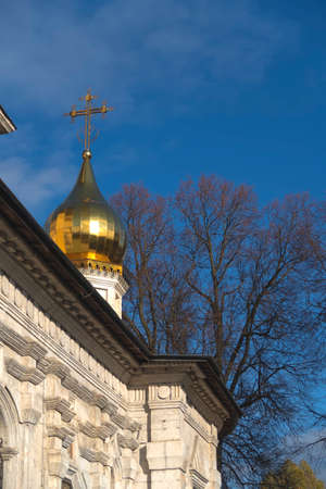 Gilded dome against the blue skyの写真素材