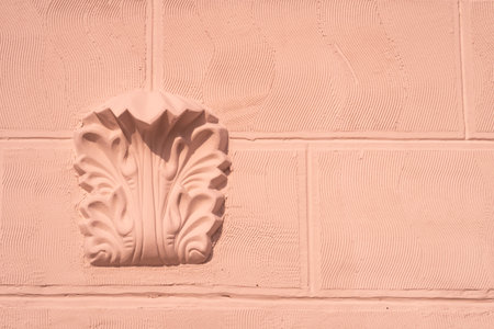 Volumetric molding on the wall with a delicate wavy patternの写真素材