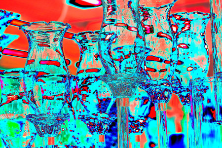 Shiny multicolored glass, light multicolored Christmas background, changed color.