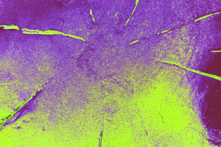 Abstraction metal surface with cracks, changed colors, colorful background.