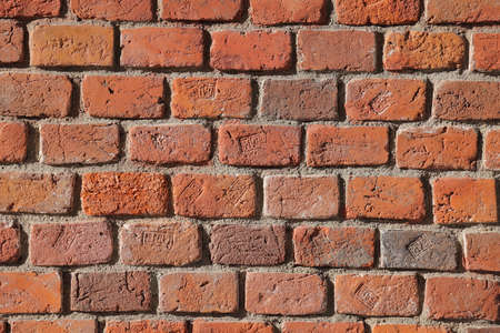 Brick wall with red brick, red brick background
