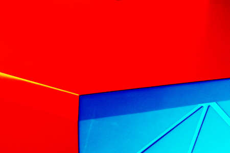 White marble table, bar counter. Changed color scheme. Bright colorful abstract background