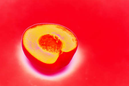 Peach. Fresh organic peach isolated on white background. Peach collection. Changed color scheme