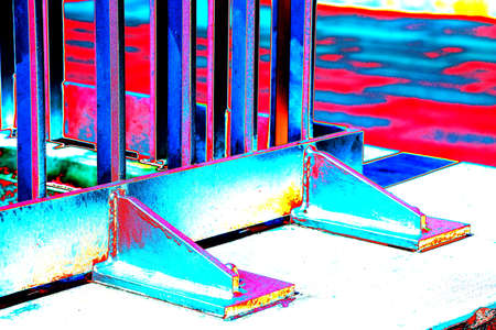 Fastening a steel structure or structures to concrete. Changed color scheme. colorful background