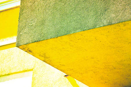 Minimalist architectural background with copy space. Conceptual photo of an overhanging concrete balcony. Changed color scheme. colorful abstract backgroundの写真素材