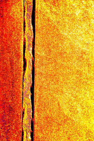 Carved stone surface with deep groove. furrow on stone surface. Changed color scheme. colorful backgroundの写真素材