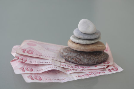 turkish banknotes, vacation in turkey, living expenses, holiday payの写真素材