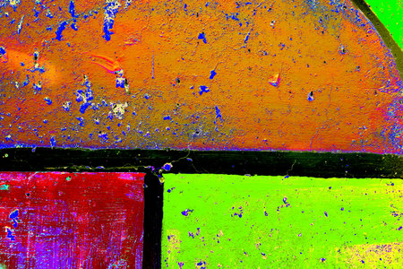 Painted concrete wall. abstract background. Bright strokes of greasy paint. Strokes. Changed colors, colorful backgroundの写真素材