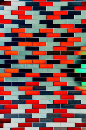 Smooth brick, smooth colored brickwork. Changed color scheme. colorful backgroundの写真素材