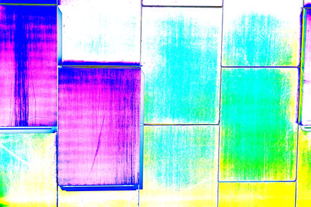 On the walls of colored tiles, colorful background, changed colorsの写真素材