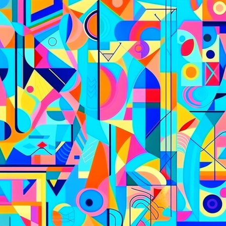 Abstract colorful illustration. Colorful abstract background with repeating curves of parallel lines.background of strokes and spots of paint. generated by AIの素材