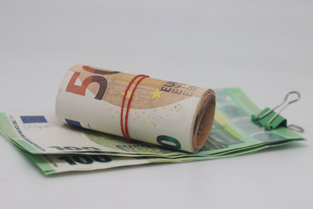 Euro banknotes money (EUR), currency of the European Union