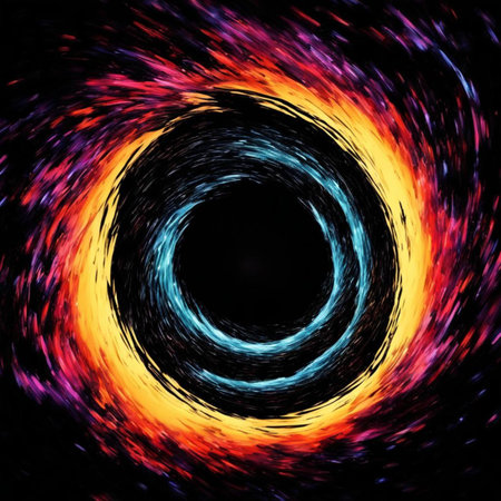 A black hole swallowing galaxies. Abstract background fractal computer 3D illustration, spiral. Abstract colored spiral on a black background. drawn by AIの素材