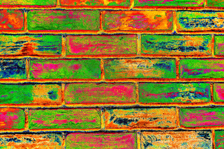 colored brickwork modified color scheme, abstract, colorful background