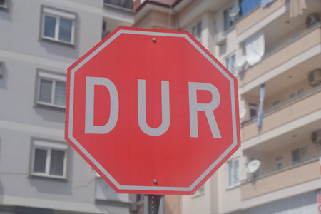 road signs, traffic sign, traffic rules in Turkeyの写真素材