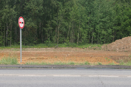 road markings on the roadway, roadside, curb, minimalismの写真素材