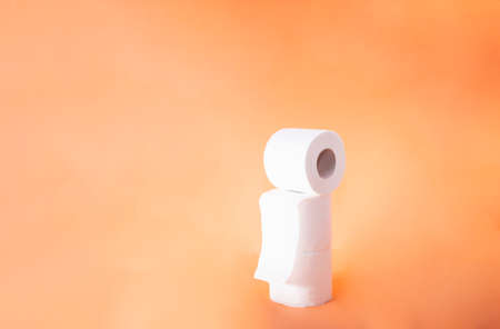 Toilet paper, on colored backgroundの写真素材