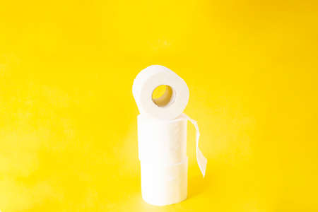 Toilet paper, on colored backgroundの写真素材
