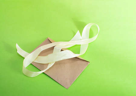 envelopes on a colored background. Concept for messages, mailの写真素材