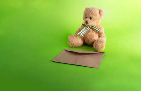 envelopes on a colored background. Concept for messages, mailの写真素材