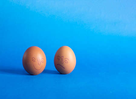 egg drawn by human emotionsの写真素材