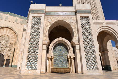 Morocco. Detail of Hassan II Mosque in Casablancaの写真素材