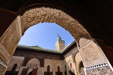 Morocco. Medersa Bou Inania in Fesの写真素材