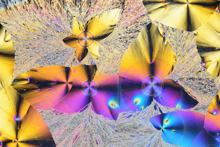 Colorful micro crystals in polarized light.の写真素材