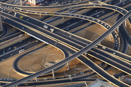 Road junction from above in Dubai.