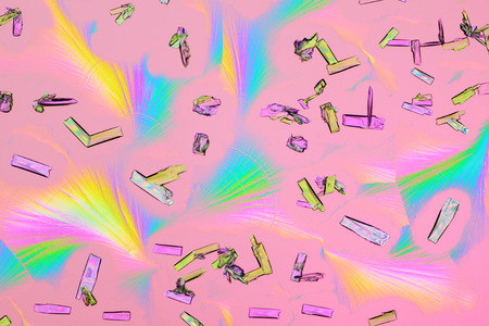 Colorful micro crystals in polarized light.の写真素材