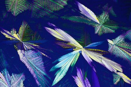 Colorful micro crystals in polarized light.