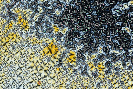 Colorful micro crystals in polarized light.